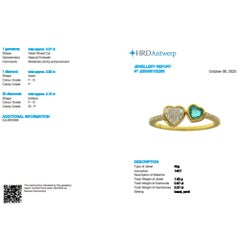 Heart Emerald & Diamond Gem Ring in 14K Solid Gold (Certified)- Ready to ship