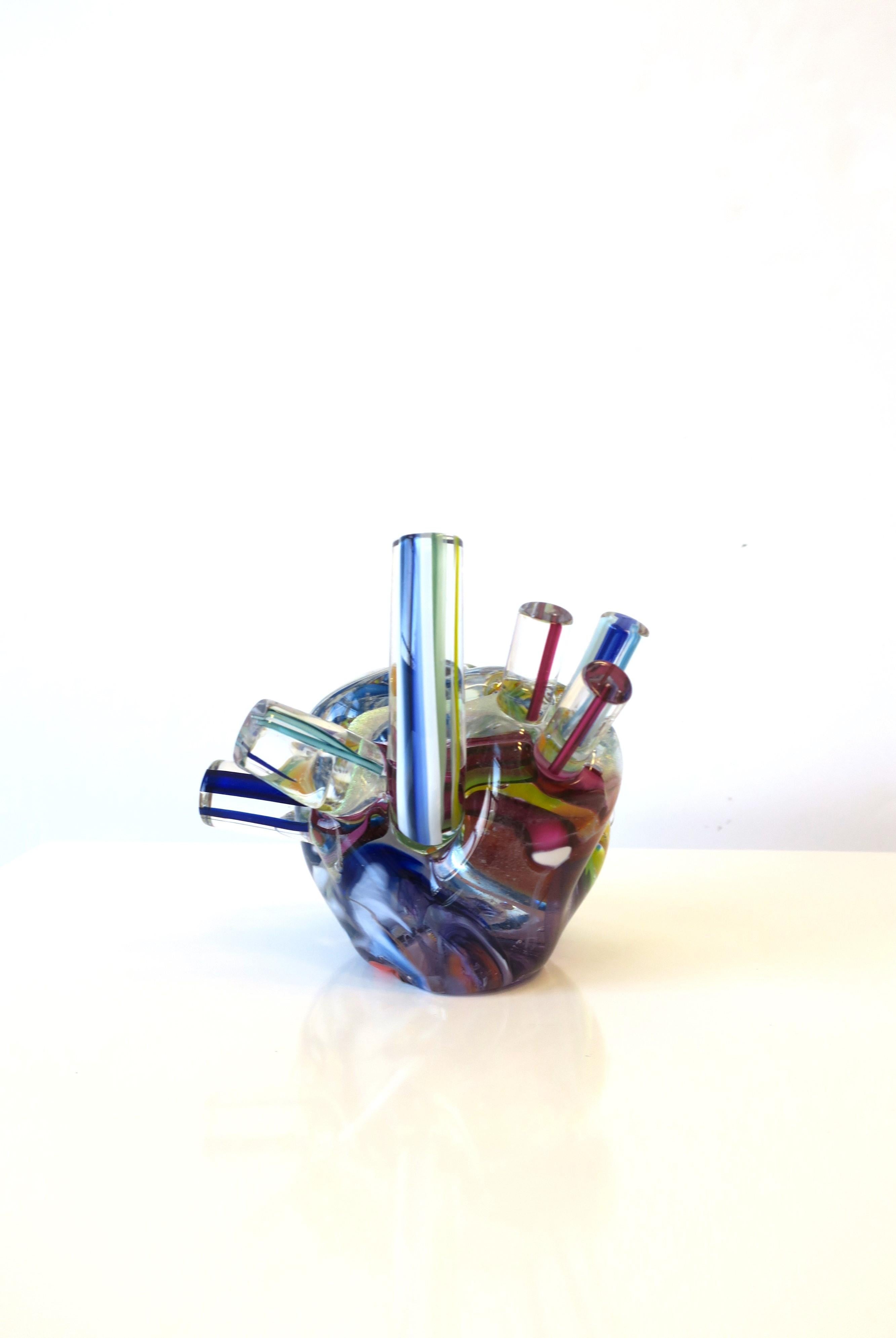 Heart of Glass Human Heart Art Glass Sculpture Signed by Artist 3