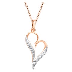 Heart of Gold 14 Karat White Gold and Diamond Pendant for Necklace