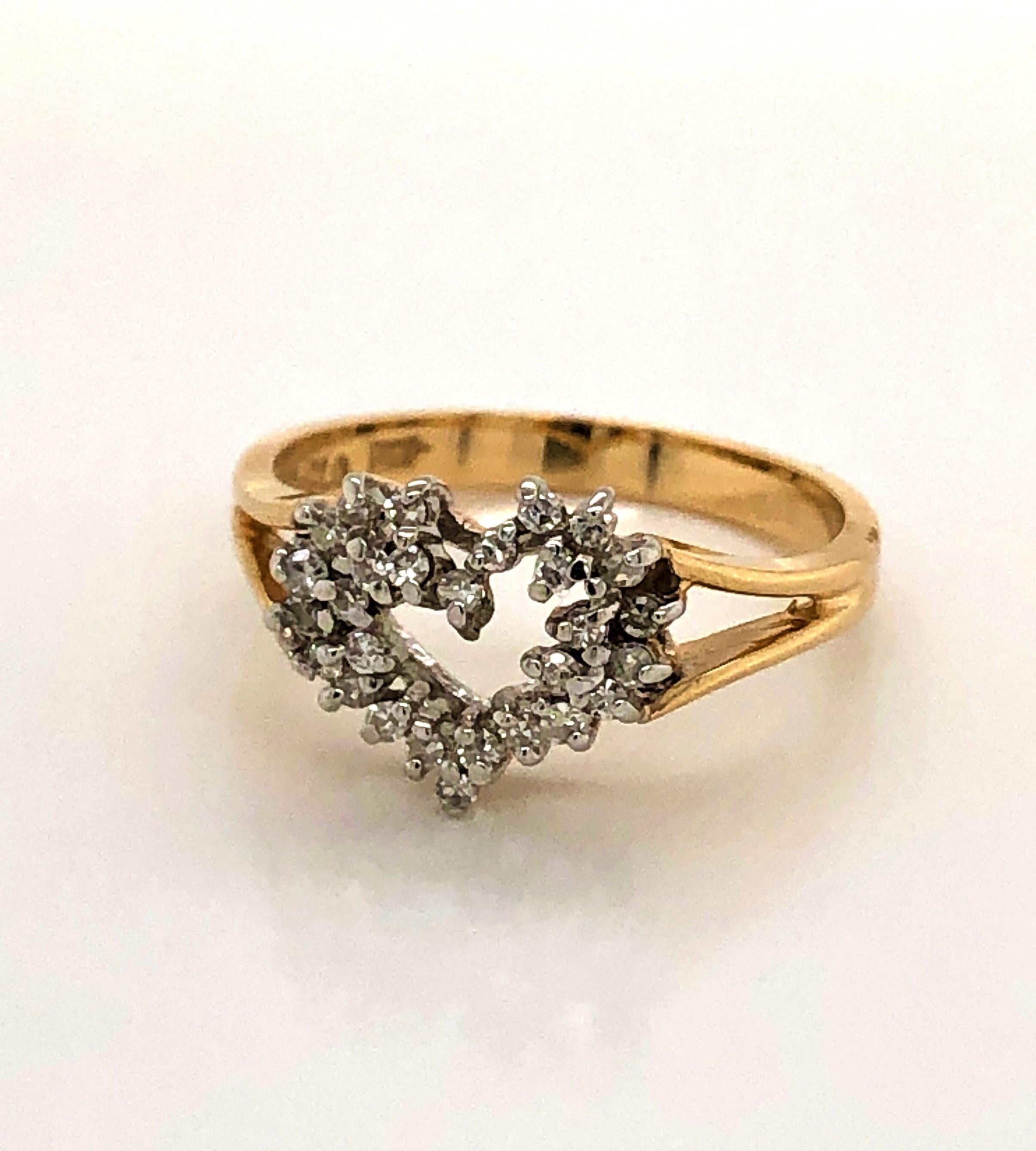 Bague cœur d'or avec diamants 6