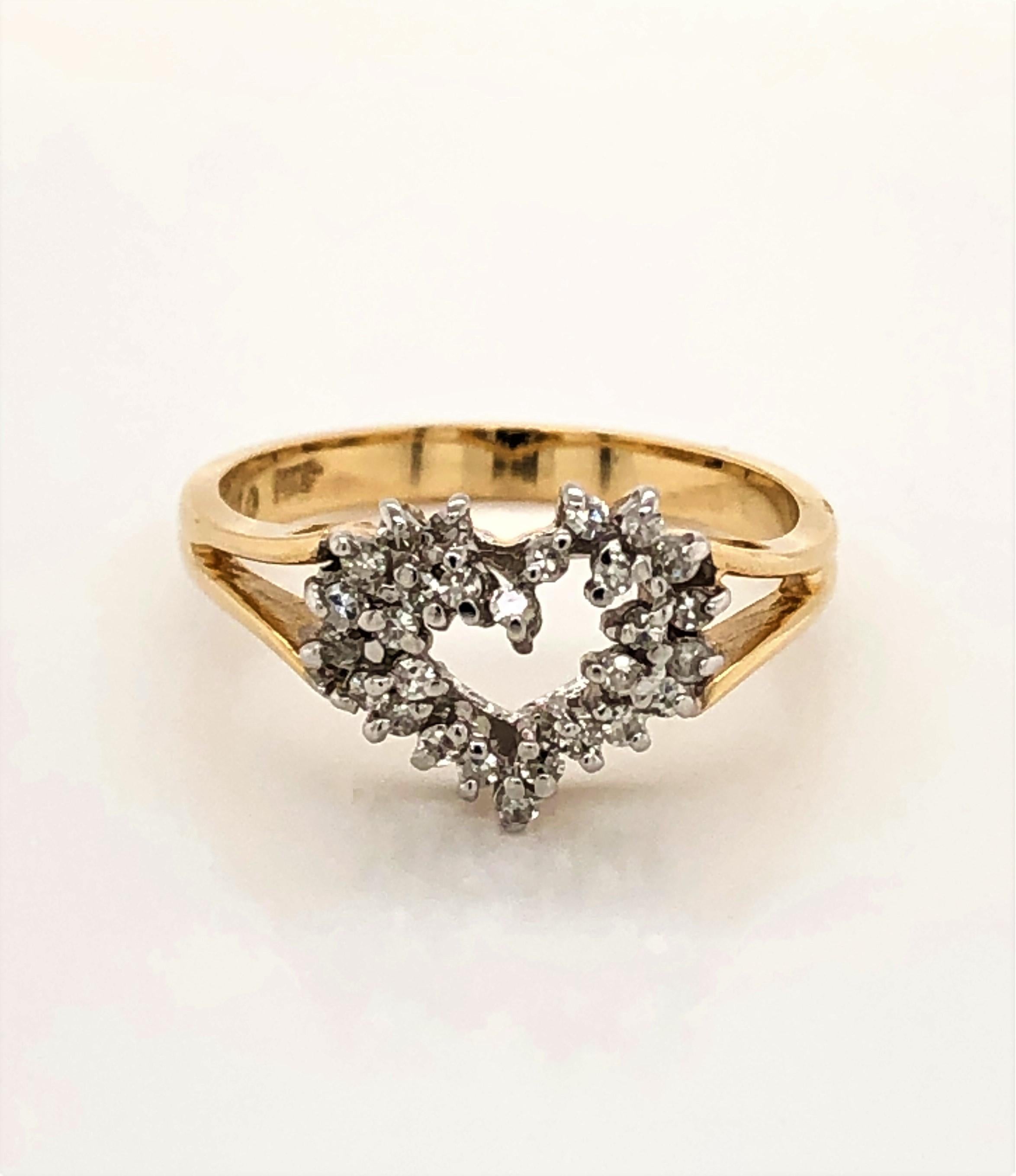 Bague cœur d'or avec diamants 4