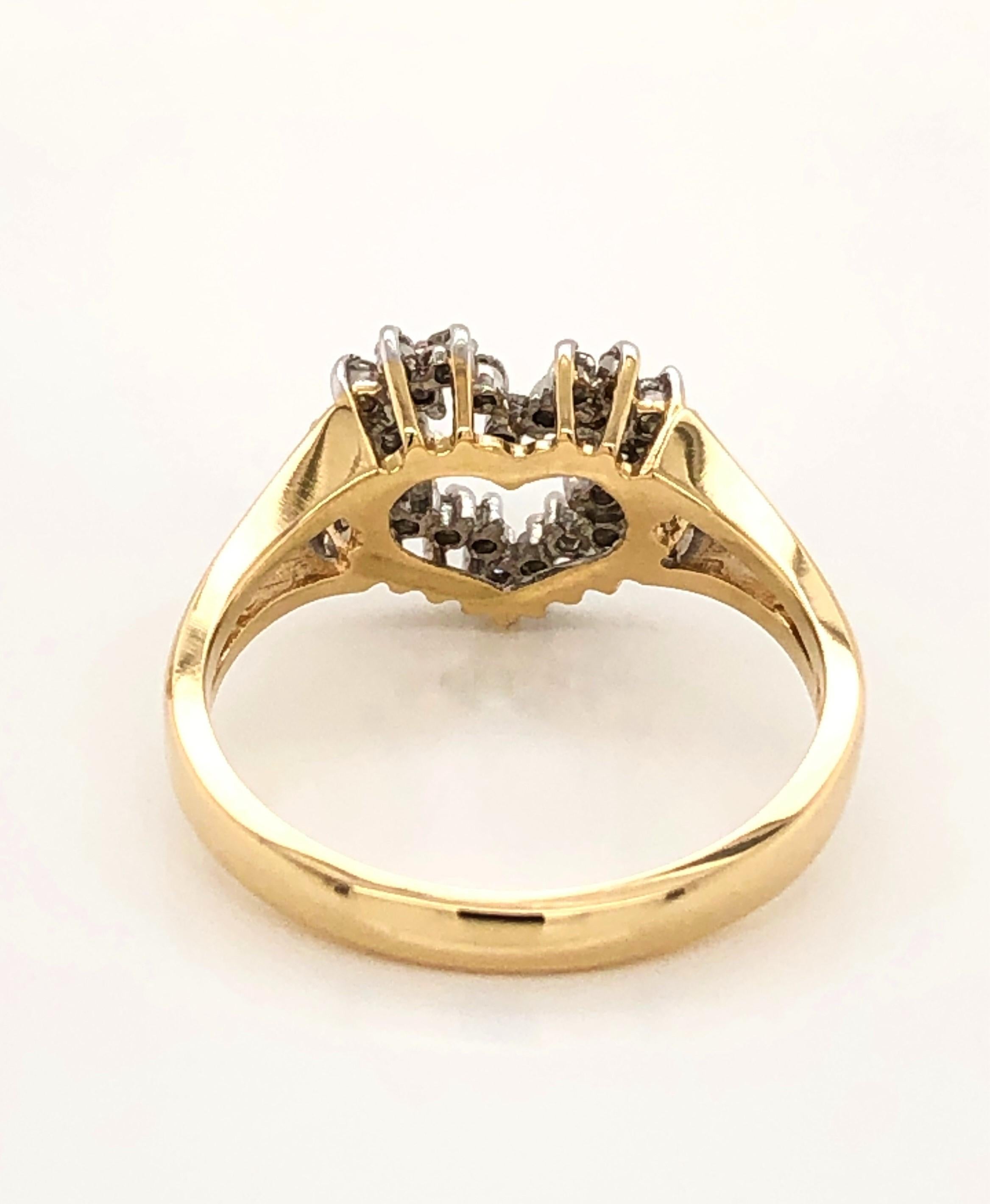 Bague cœur d'or avec diamants 5