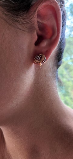 Heart of Hope Brown Diamond Rose Gold Sterling Silver Earrings