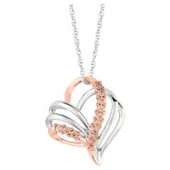 Heart of Hope Brown Diamond & Rose Gold Sterling Silver Pendant