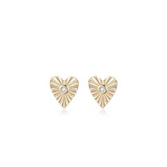 Pendientes de diamantes Corazón de Luz de oro amarillo de 14 quilates