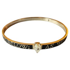 Bracelet Opale Diamant Spirituel Email Noir