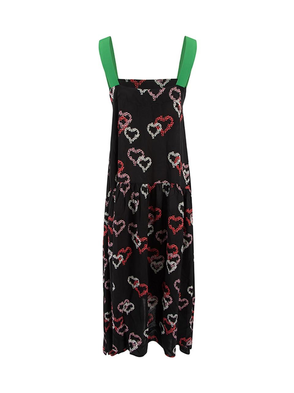 Sandro Heart Patterned Midi Dress Size M In Good Condition In London, GB