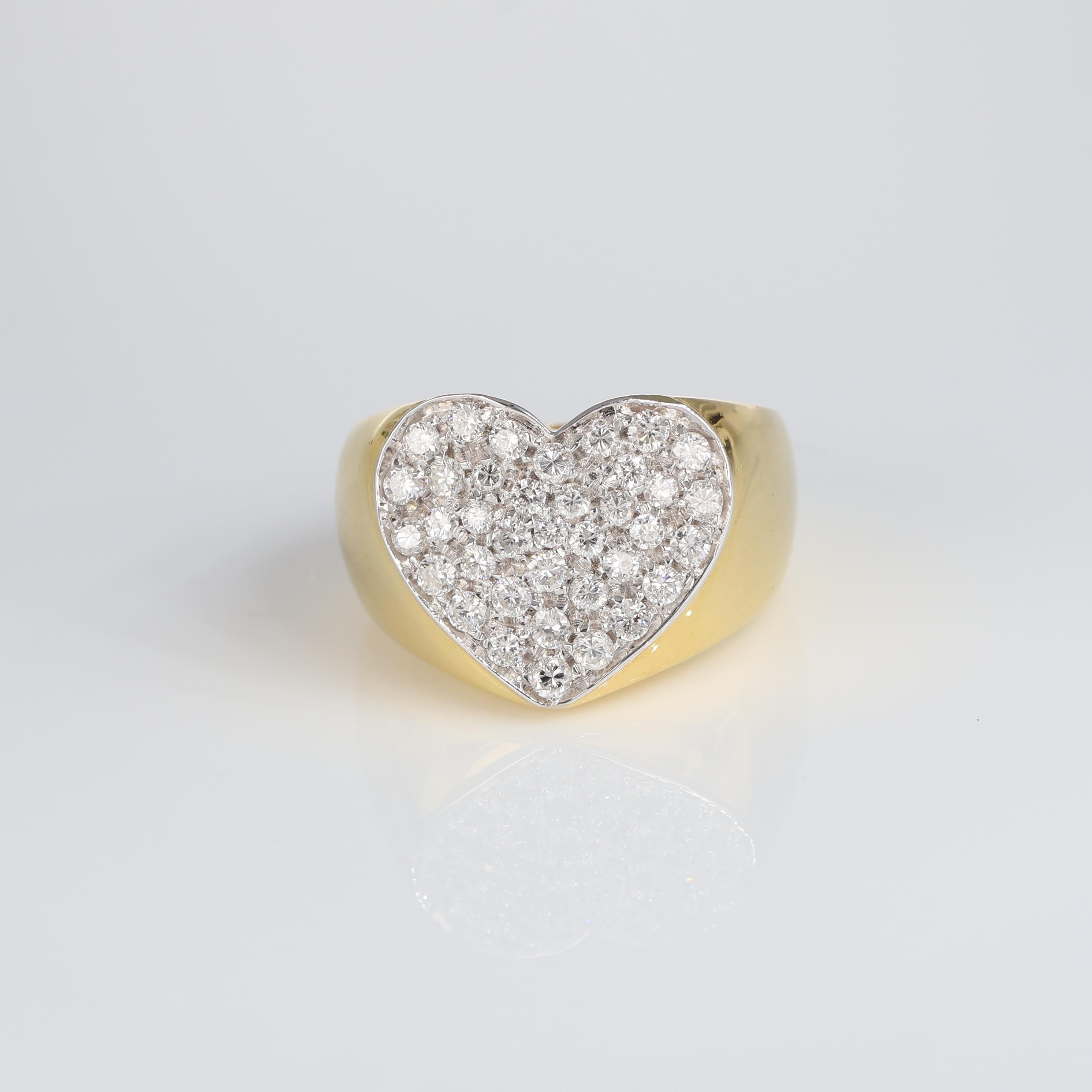 IMPORTANT NOTE:
✔ No additional costs will be added to this order.
✔ Shipping and customs duties are fully covered by us.
--------------------
Description: This romantic 18kt yellow gold band ring is adorned with a heart-shaped centerpiece,