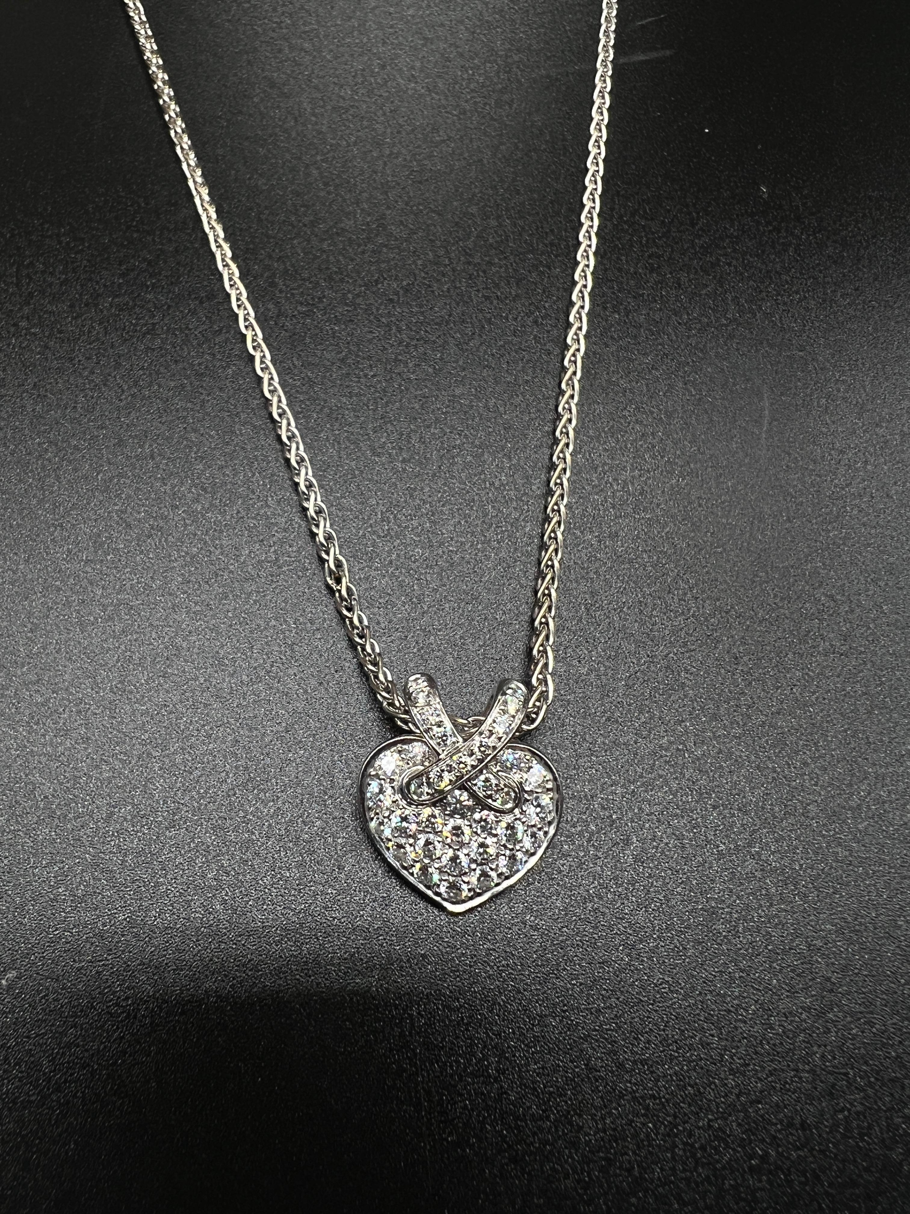 Chaumet Heart Pendant Chain Chaumet White Gold Model 