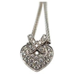 Chaumet Heart Pendant Chain Chaumet White Gold Model "Liens" Diamonds
