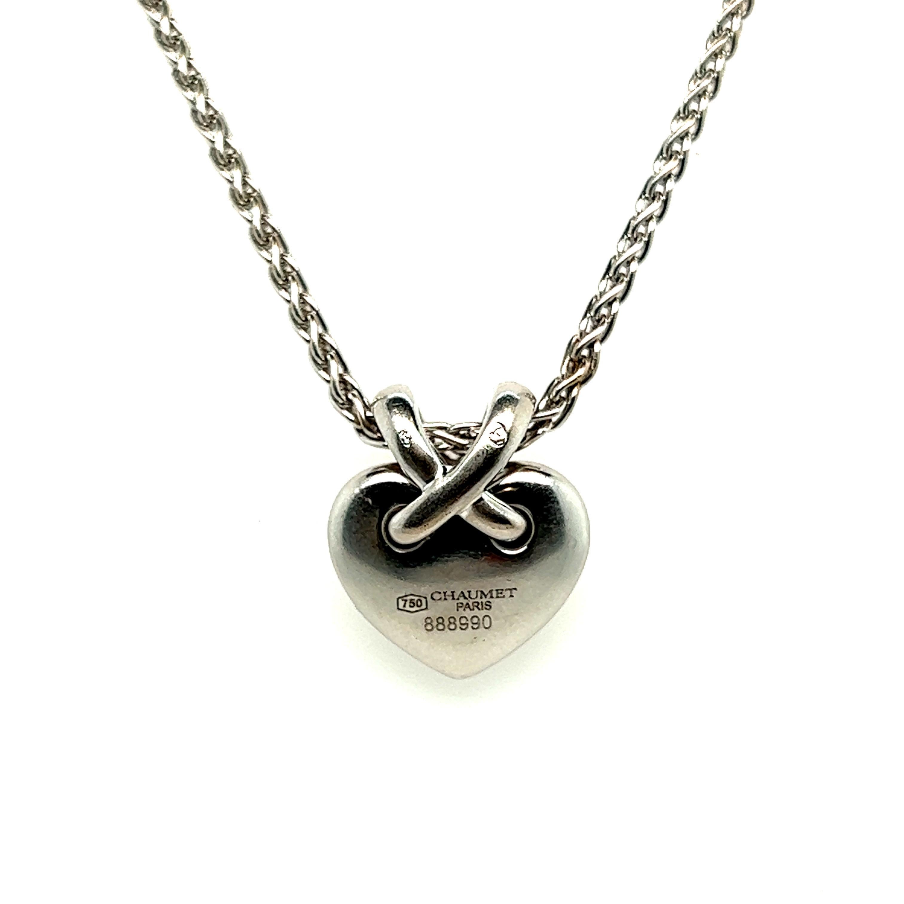 Modern Chaumet Heart Pendant Chain Chaumet White Gold Model 