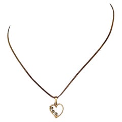 Heart Pendant Costume Pearl 14k Gold Plated on 925 Silver Necklace