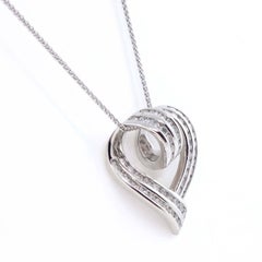 Heart Pendant in 60 Round Brilliant Cut Diamonds with 14k Yellow Gold