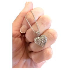 Herz-Anhänger-Halskette 18KT 1 Karat Diamanten VS zertifiziert 