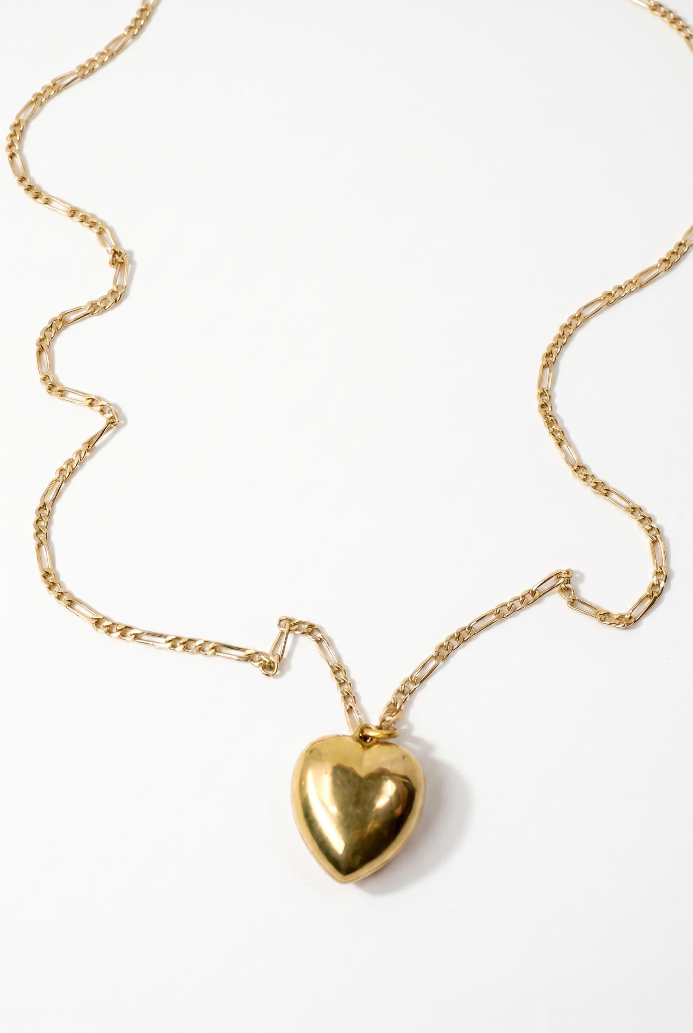 Heart Necklace Black Enamel Pearl Diamond Figaro Chain J Dauphin View 2