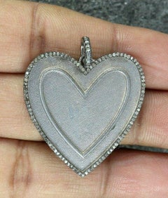 Heart Pendant Pave Diamond 925 Silver Diamond Pendant Fine Jewelry Pendant Gift