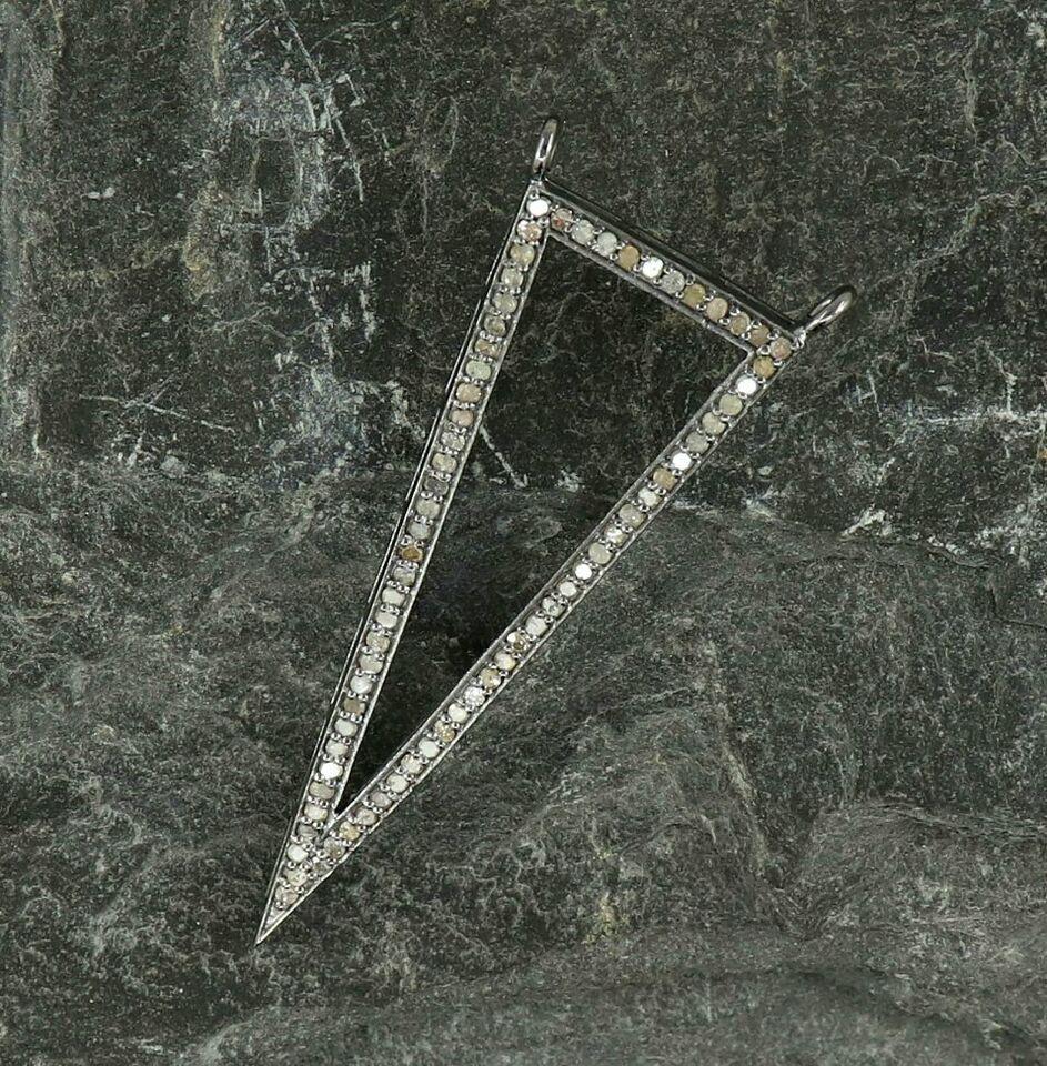 Art Deco Heart Pendant Pave Diamond 925 Silver Diamond Pendant Fine Jewelry Pendant Gift For Sale