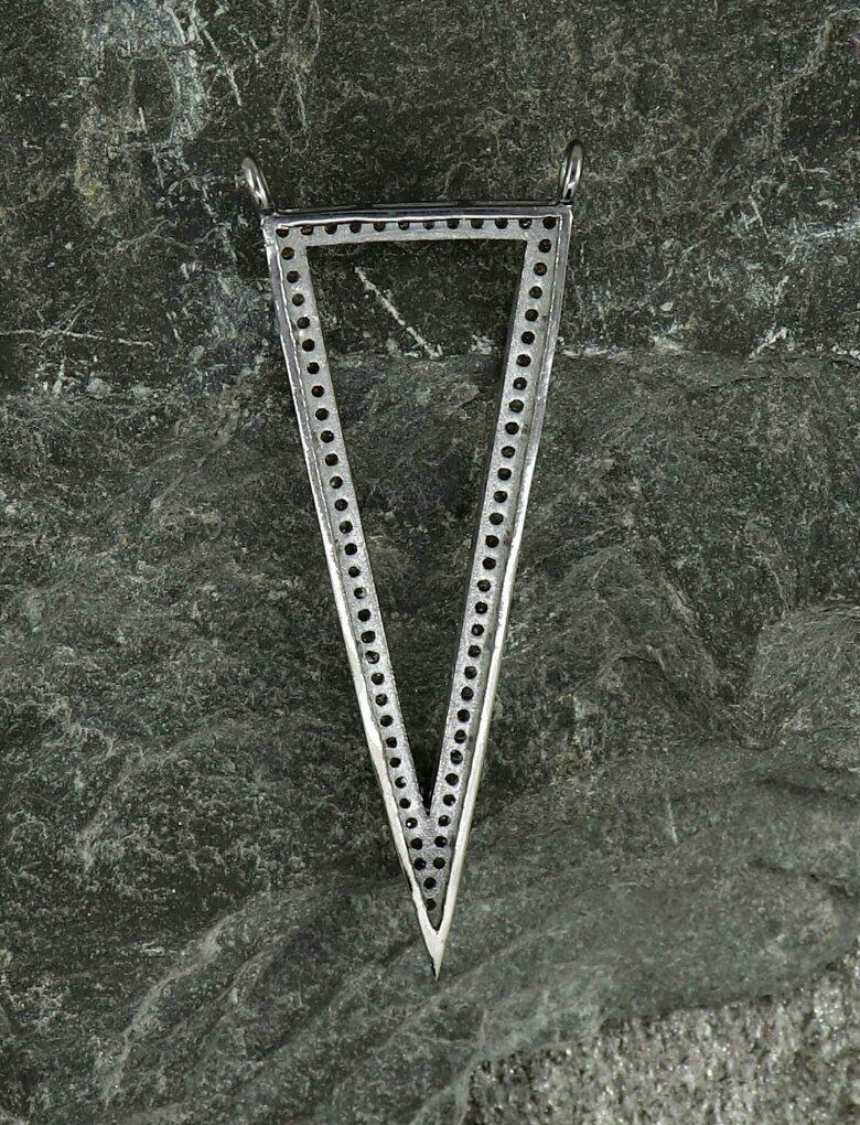 Uncut Heart Pendant Pave Diamond 925 Silver Diamond Pendant Fine Jewelry Pendant Gift For Sale