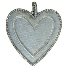 Heart Pendant Pave Diamond 925 Silver Diamond Pendant Fine Jewelry Pendant Gift Heart Pendant Pave Diamond 925 Silver Diamond Pendant Fine Jewelry Pendant Gift