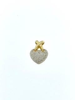 Heart Pendant Yellow and White Gold with Diamonds