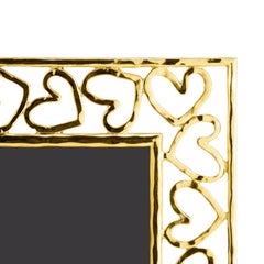 Cadre photo cœur en métal doré, modèle moyen.