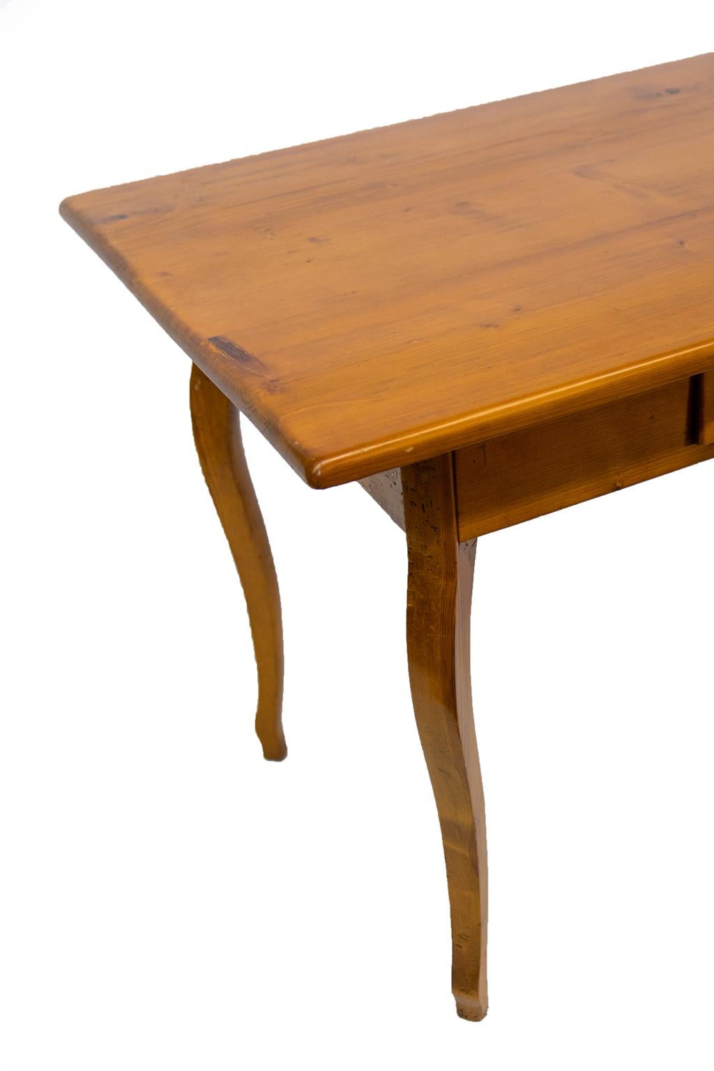 English Heart Pine One Drawer Table For Sale
