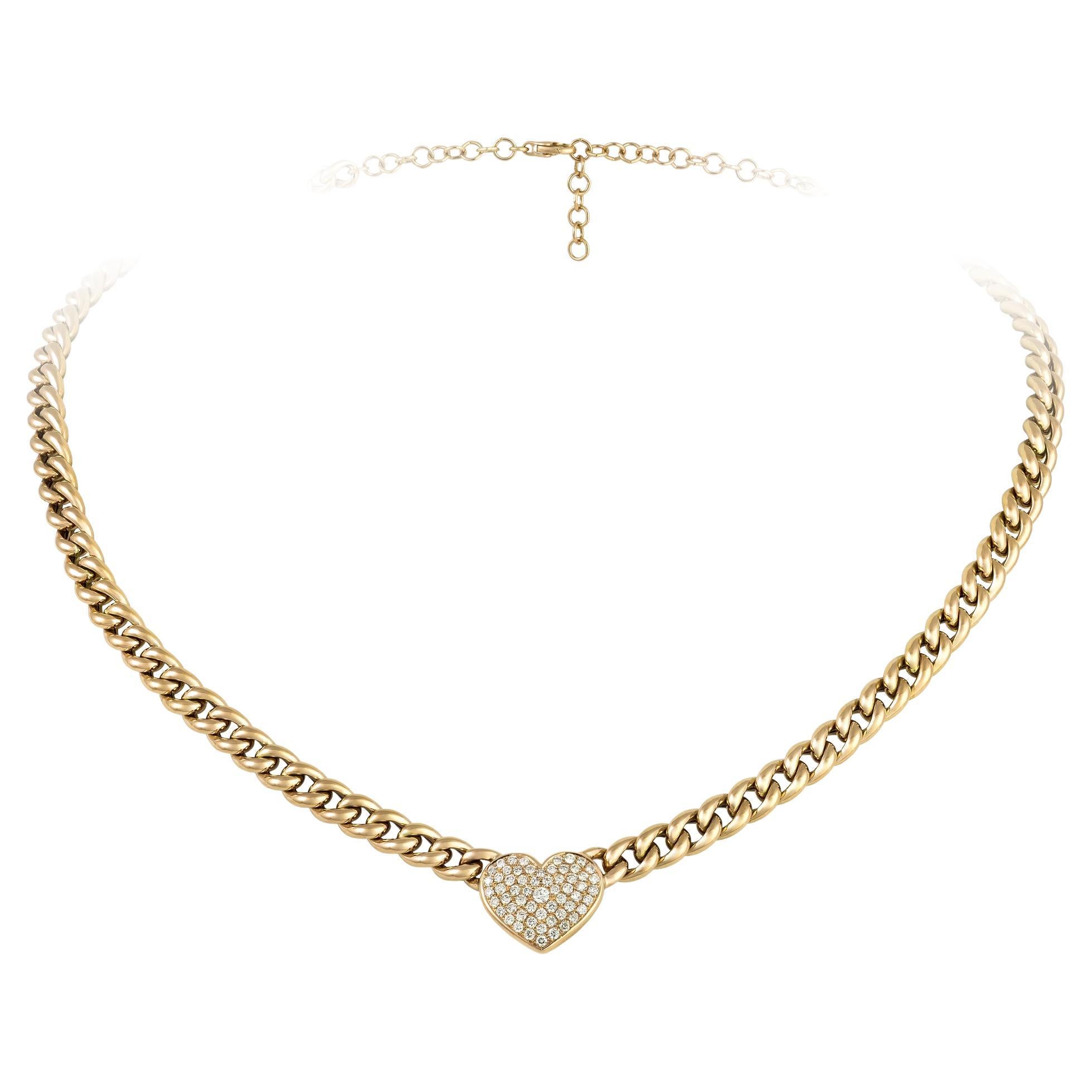 Herz-Halskette aus 18 Karat Roségold mit Diamanten für sie