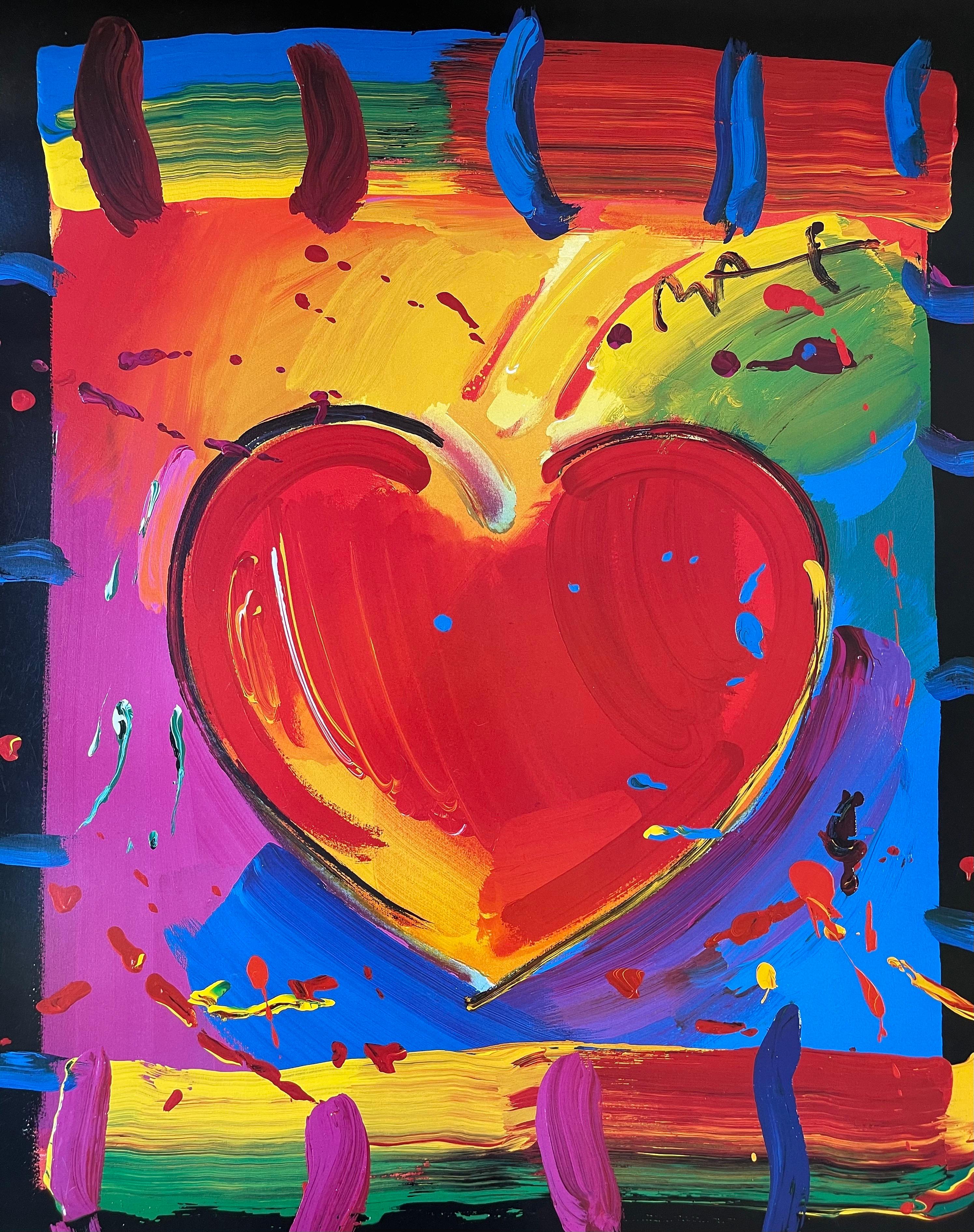 Heart Poster, signiert von Peter Max & Andre Agassi im Zustand „Hervorragend“ im Angebot in San Diego, CA