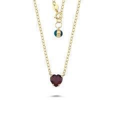 14 Karat Gold Herz Rhodolith Kette Halskette