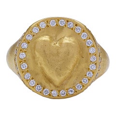 Heart Ring 18 Karat Gold with 0.40 Carat Diamonds