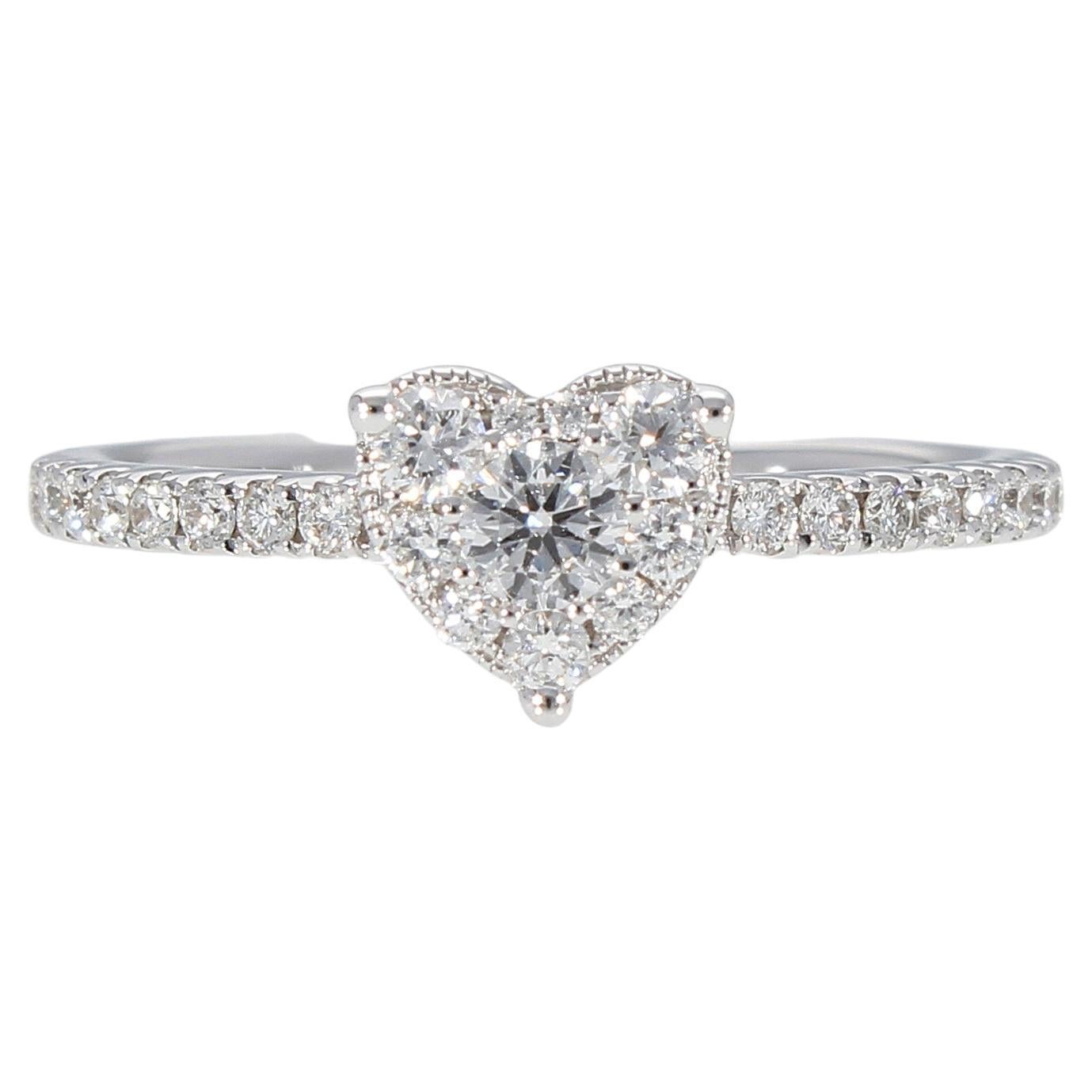 Heart Shaped Engagement Ring with 0.50 ct of Diamonds