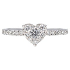 Heart Shaped Engagement Ring with 0.50 ct of Diamonds