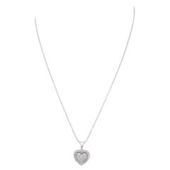 Heart Round Diamond Pendant Necklace