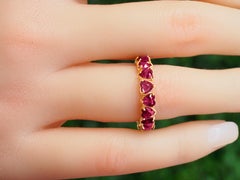 Heart Rubies 14k Gold Eternity Ring