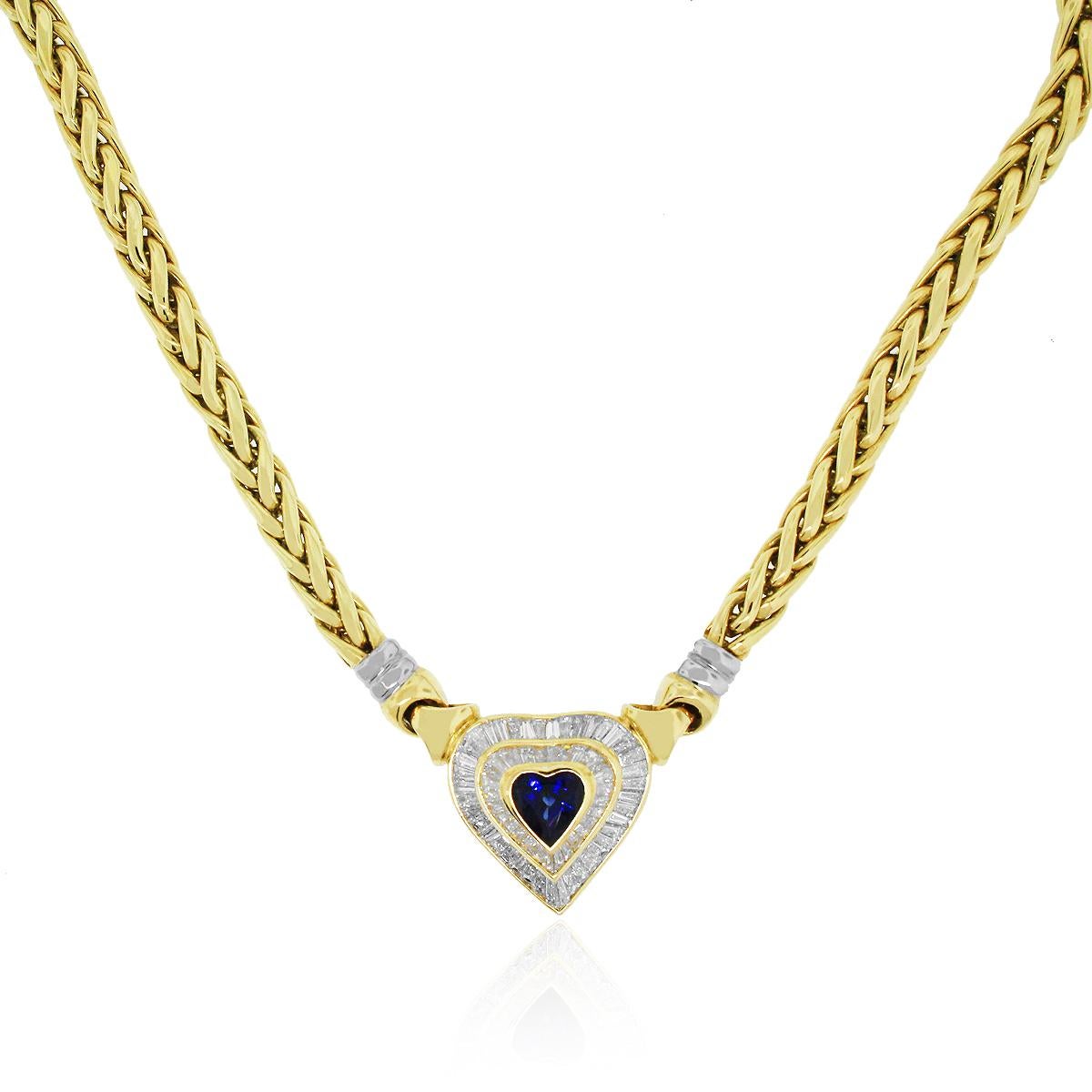 Heart Cut Heart Sapphire Necklace