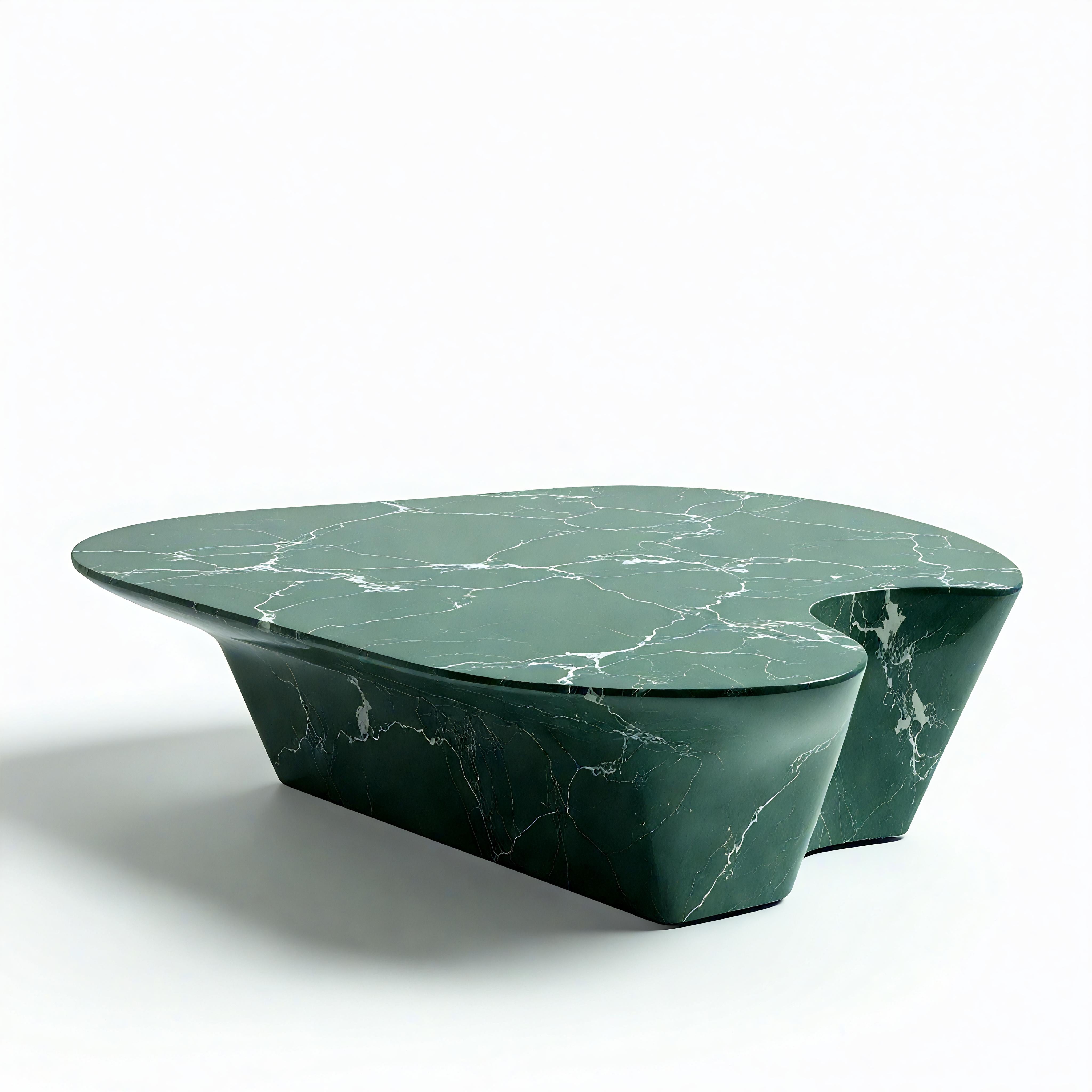 Introducing the “Heart Table” — a sculptural green marble coffee table inspired by the universal symbol of love. Hand-carved from luxurious Verde Alpi marble, this one-of-a-kind piece features an elegant, abstract heart silhouette that softens space