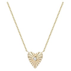 Collier et boucles d'oreilles en forme de coeur 14K (18kuponrequest) avec diamant radiant