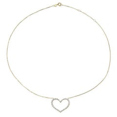 Collier pendentif en or jaune 14K (ou 18k sur demande) en forme de coeur