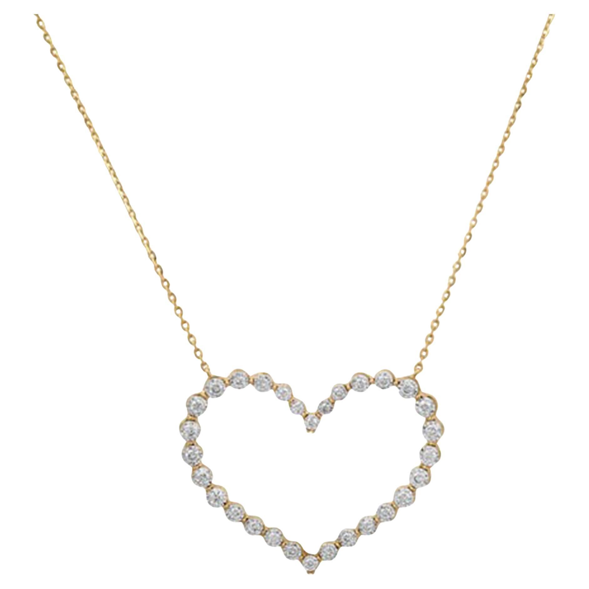Heart Shape 14K (or 18k upon request) Yellow Gold Pendant Necklace