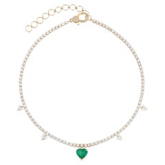 Heart Shape 14K (or 18k upon request) Yellow Gold Station Necklace
