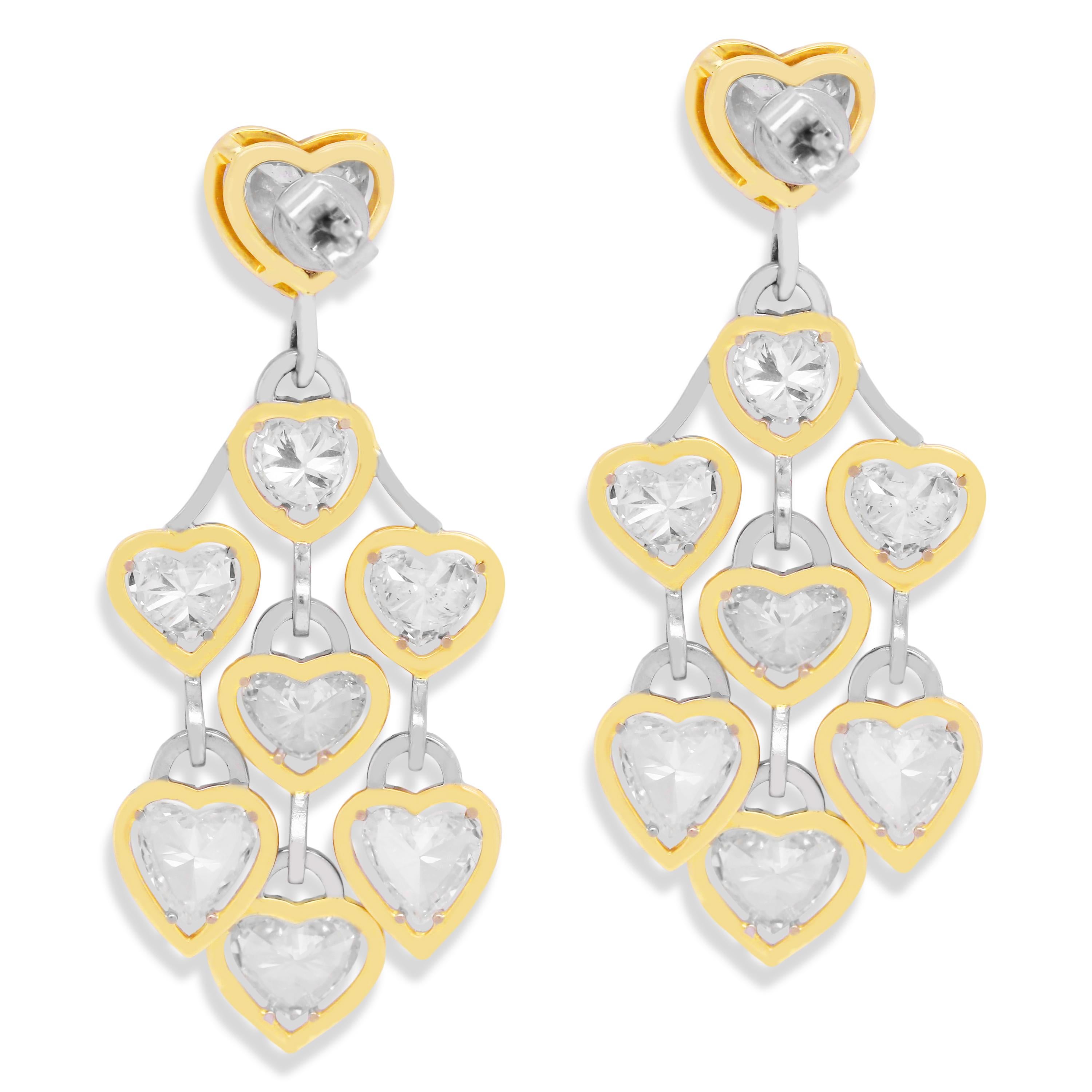 Contemporary Heart Shape and Fancy Yellow Diamond Matching Necklace and Earrings Set