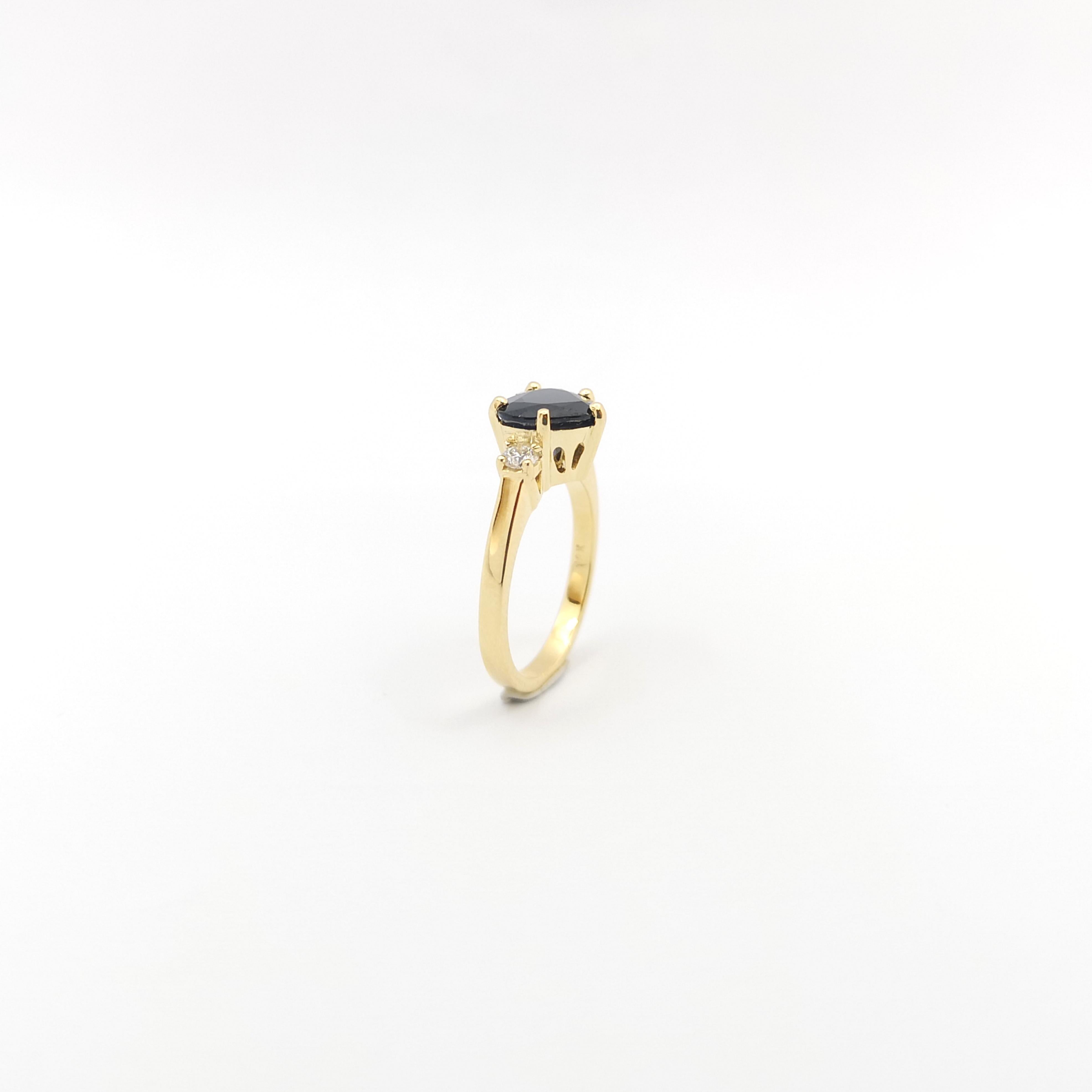 Heart Shape Blue Sapphire with Diamond Ring set in 18K Gold Settings For Sale 8