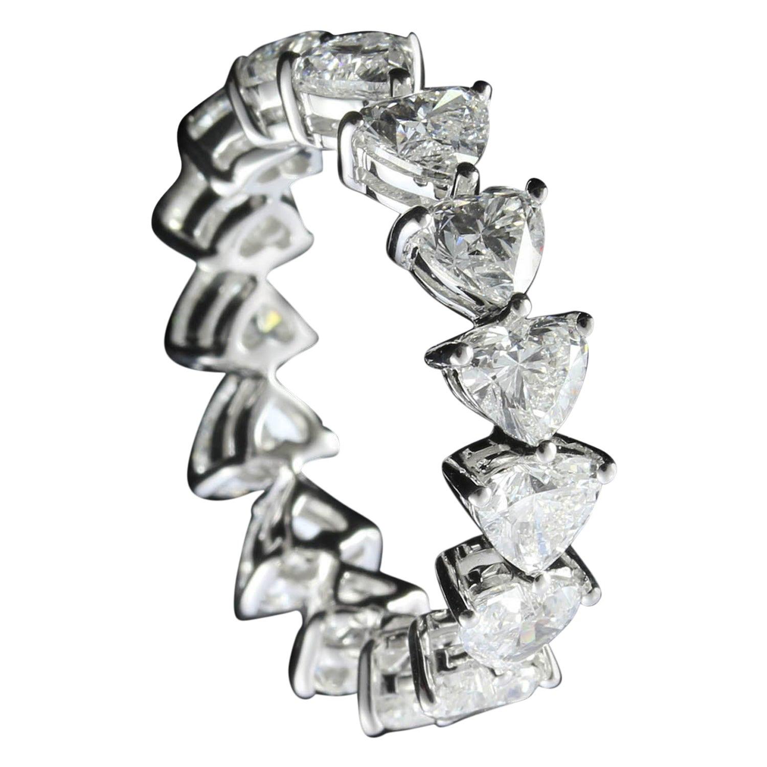 For Sale:  Heart Shape Diamond 0.30 Carat Eternity Ring in 18 Karat Gold