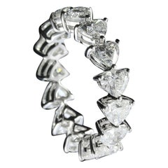 Heart Shape Diamond 0.30 Carat Eternity Ring in 18 Karat Gold