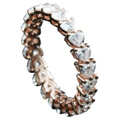 Heart Shape Diamond 1/10 Carat Eternity Ring in 18 Karat Gold