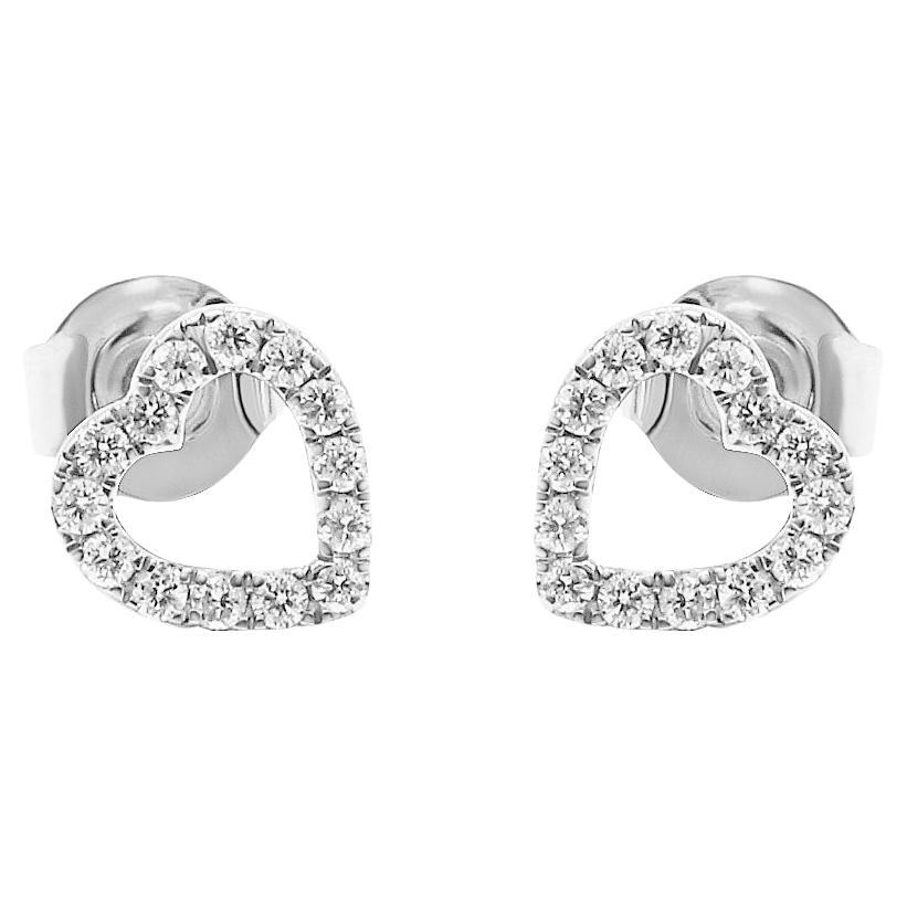 Heart Shape Diamond Earrings 14K, White, Yellow, and Rose Gold