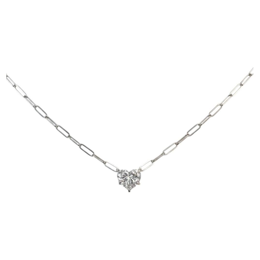 Heart Shape Diamond Pendant Necklace in 14k White Gold