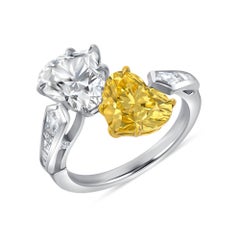 Heart Shape Diamond Ring Fancy 18K Gold Sunlit Royal Radiance Modern Classic
