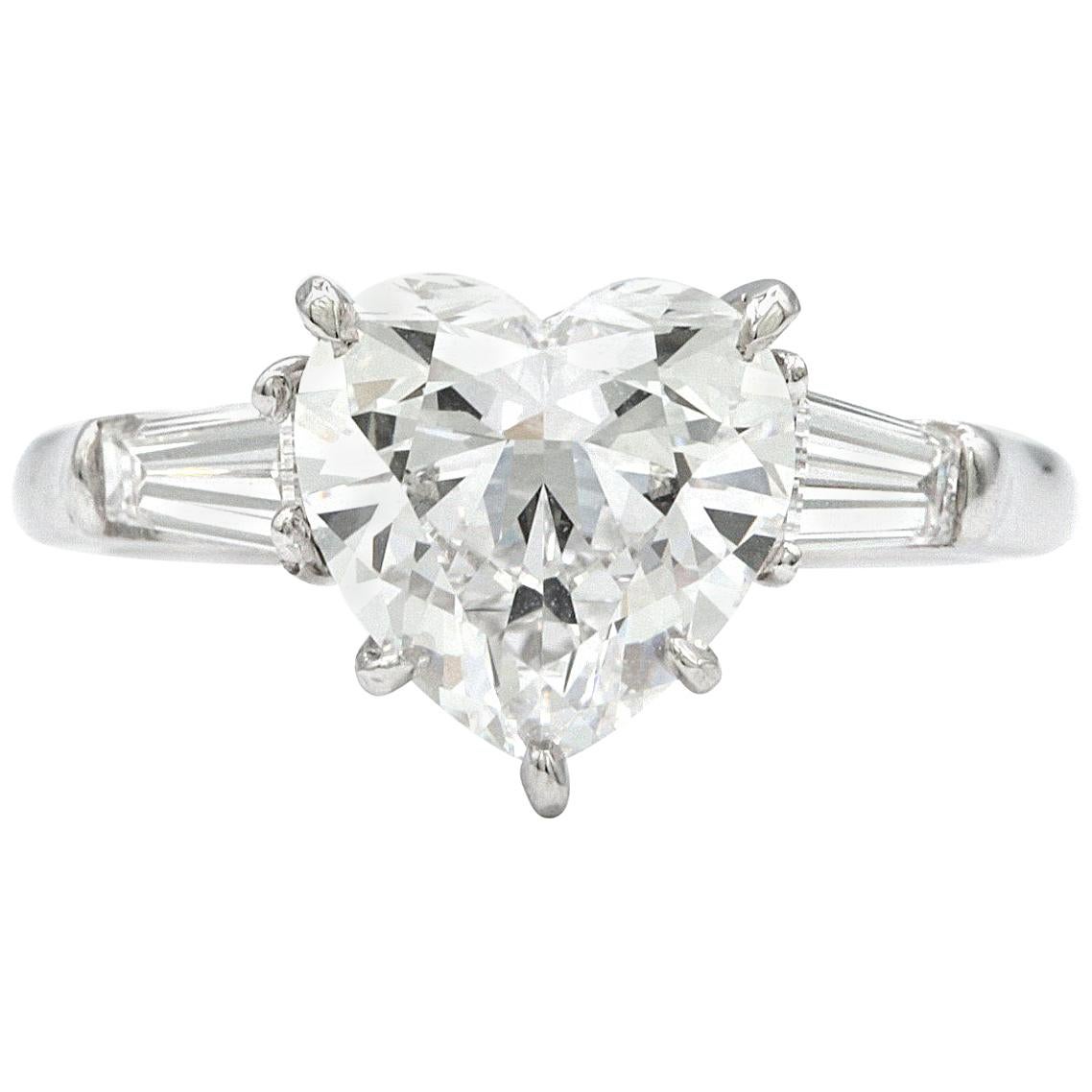 Heart Shape Diamond Ring with 2.56 Carat Heart Shape Diamond 