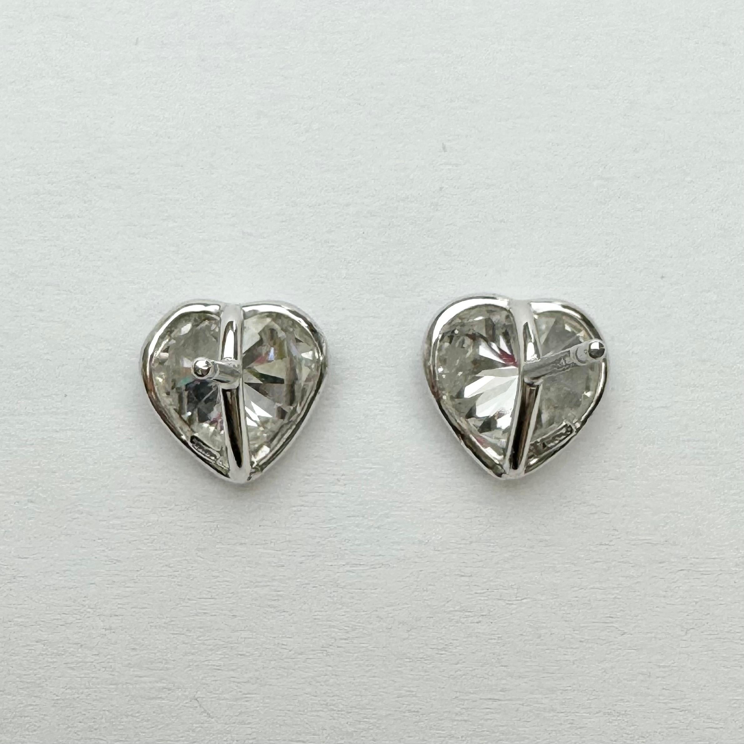 Heart Cut Heart Shape Diamond Studs 4.03cttw,  in Tiffany & Co. setting For Sale